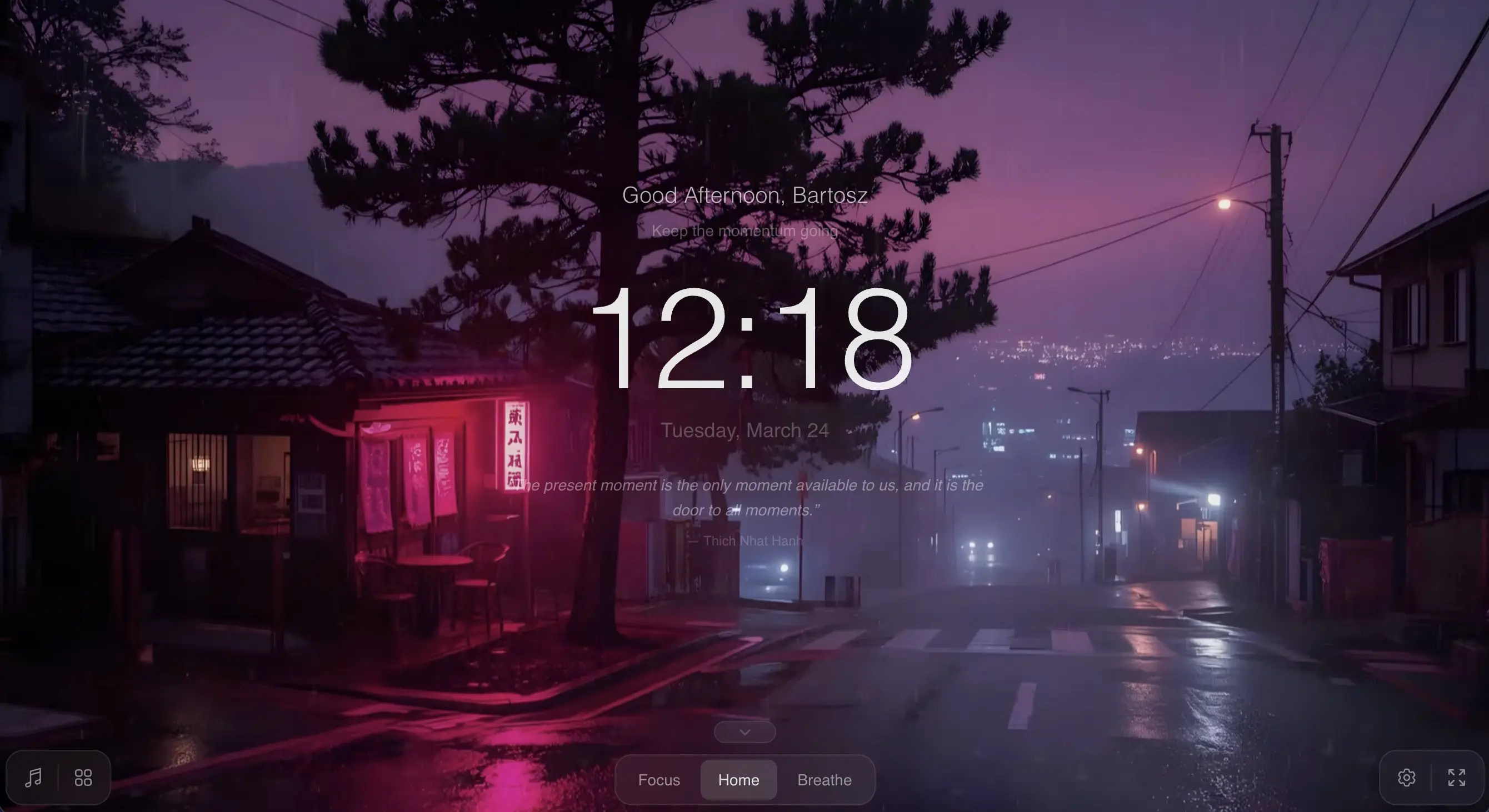 breath.click interfejs użytkownika